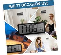 HYTROVE Digital Wall Clock with Automatic Date and Temperature Display Wall Mounted Modern LED Clock for Living Bedroom Office Space Saving Design with Accurate Sensors and Auto