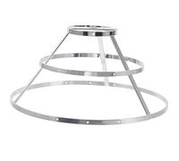 HYTROVE DIY Pendant Lamp Shade Frame with Triple-Layer Silver Iron Structure, 19Cm Diameter Metal Frame for Desk Lamp and Ceiling Pendant Light Accessories