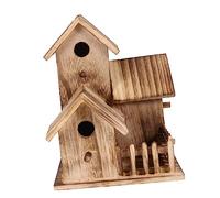 HYTROVE Diy Wooden Bird Nest Wild Bird Nest Box Garden Robin House Outdoor Garden Ornament