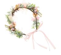HYTROVE Dog Artificial Flower Collar with Adjustable Ribbon and Leaves for Pet Weddings and Birthday Parties Floral Headband