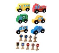 HYTROVE Educational Set Wooden Traffic Sign Model Kit for Interactive Early Learning Road Signs Safe Lightweight for Boys and Promotes Traffic Safety Awareness