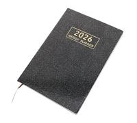 HYTROVE English Planner Notebook Calendar Wedding Planner 2026 Weekly Monthly Weekly Journal Fitness 2026 Work Meal Black Imitation Leather