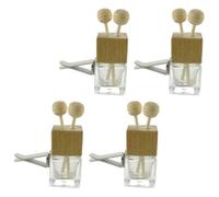 HYTROVE Essential Oil Diffuser Bottles Glass and Wooden 4pcs 8ml Car Classic Shape Good Sealing and Leak-resistant Design for Car Aroma Decoration