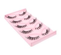 HYTROVE False Eyelash Strips Fake Lashes Black 5 Pairs Lightweight Classic Style with Easy to Take out Feature and No Excessive Adhesive Residue, for Daily and Stage Makeup