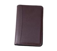 HYTROVE Faux Leather A6 Zipper Notebook Business Notepad Calculator Loose Leaf Organizer Travel Agenda Manager Coffee