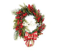 HYTROVE Glowing Christmas Wreath Merry Christmas Wreath Decorations Plastic Red