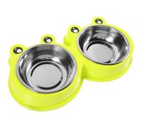 HYTROVE Green Spill Pet Feeding Bowl Double Slow Feeder for Cats and Dogs Durable and Easy to Clean Reduces Choking Risk Comfortable Eating and Drinking for Puppies and Kittens
