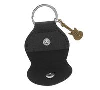 HYTROVE Guitar Picks Holder Keychain Bag with Black Pu Leather Case and Antique Brass Wrench, Portable Guitar Pick Organizer for Musicians and Boys and Girls