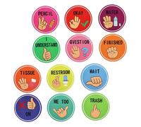HYTROVE Hand Signal Posters Visual Cues for Classroom Decor Educational Nonverbal Communication Signals for Teachers and Students Boho Style Cutouts for School Use