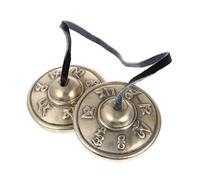 HYTROVE Handmade Cymbals Bell for Meditation Small White Copper Yoga Cymbals Bell Six-syllable Chant Simple Percussion Instrument for Yoga and Meditation Practices