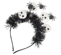 HYTROVE Headband Unique Eye-catching Hair Accessory Halloween with Skull and Spider Design Black Felt Material with Comfortable Fit and Fine Workmanship for Spooky Celebration