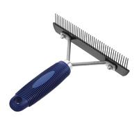 HYTROVE Horse Dematting Tool and Undercoat Rake for Horses and Cows with Ergonomic Design, Stainless Steel and Plastic Construction, Easy to Clean Grooming Comb for Tack and Mane Care