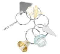 HYTROVE Interactive Parrot Mirror with Bell for Mental and Visual Stimulation, Acrylic Bird for Parakeets and Parrots, Assorted Colour Hanging Accessory for Cage Play Random Color