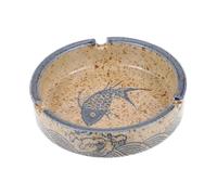HYTROVE Japanese Style Ceramic Ashtray Retro Underglaze Decorative Ash Container Compact Desktop Ash Holder Vintage Practical Home Ornament