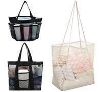 HYTROVE Large Mesh Beach Bag Tote with Nylon Material and Lightweight Design for Outdoor Places and Pool Use, Featuring Stylish Appearance and Lasting Use for Picnic, Travel, and Swimming