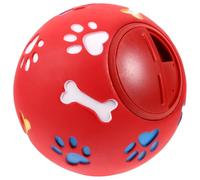 HYTROVE Large Red Rubber Dog Treat Dispensing Ball 14cm for Aggressive Chewers Interactive Slow Food Puzzle for Medium and Large Dogs Training and Playing