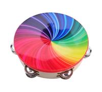 HYTROVE Lightweight Wood Hand Drum Double Row Tambourine Drum Pleasant Sound, Convenient to Carry for Dancing and Children's Music Enlightenment