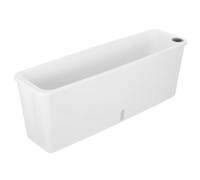 HYTROVE Long White Rectangular Planter Box with Self-Watering Function Balcony Indoor Outdoor Gardening Pot Suitable for Vegetable and Herb Windowsill Planting