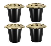 HYTROVE Lotus 16-hole Cemetery Flower Vase Set 4pcs, Plastic Memorial Grave Pot Finish for Graveside Floral Arrangements and Headstone Decoration