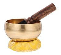 HYTROVE Meditation Singing Bowl Copper and Wood with Harmonic Ambient Sound Relieves Stress Suitable for Yoga and Outdoor Use Beautifully Handcrafted Tibetan Sound Bowl Random Color
