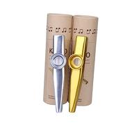 HYTROVE Metal Kazoo Set Educational Musical Instruments for Adults Accompaniment for Guitar Ukulele Violin and Piano Durable and Easy to Learn Gold and Silver