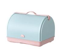 HYTROVE Milk Bottle Drying Box with Lid Sky Blue Bottle Storage Box and Cutlery Organizer Portable Dustproof Utensil Container for Nursery Countertop