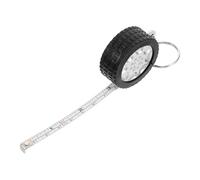 HYTROVE Mini Plastic Tire Technology Keychain Transfer Shape with Heat Multifunctional Tape Measure Keyring and Stylish Silver Decorative Accessory for Home Travels