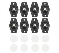 HYTROVE Mini Swivel Caster Wheels Adhesive Safe to Move under Pressure and Stainless Steel Material 16 Pcs with Ball Shape Black Abs for Storage Boxes Garbage Bins