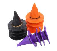 HYTROVE Mini Witch Hats Wine Bottle Toppers, Plastic Material and 24pcs Dollhouse Accessories Maintain Shape over Time for Halloween for Halloween Parties and Creative DIY Crafts