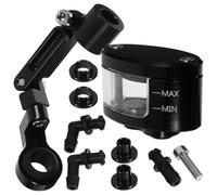 HYTROVE Motorcycle Clutch Fluid Reservoir Black Aluminum Alloy Front Brake Oil Cup Universal Fitment Enhanced Reliability Rubber Accessories for Motorcycle