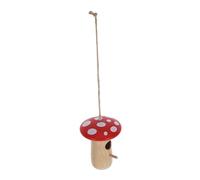 HYTROVE Mushroom Shaped Hummingbird House Bird Houses for Garden Outdoor Decor Handcrafted Wood Decor Nesting Place for Hummingbirds