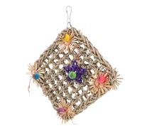 HYTROVE Natural Grass Five-pointed Star Bird for Parakeets and Small Birds, Promotes Balance and Climbing, for Playground and Pet Home Decor Random Color