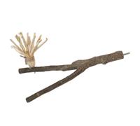 HYTROVE Natural Wooden Fork Branch Bird Perch Stand for Parrots and Birds, Sturdy Wood Material with Claw Grinding Function and Playground Building Feature, Birdcage Accessory for Chewing