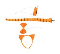 HYTROVE Orange Cat Costume Set with Cat Ear Headband, Tail, Nose