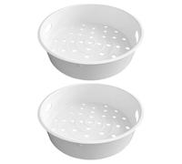 HYTROVE Plastic Steaming Basket 2pcs with Quick Steaming and Even Heating Stackable Steamer Insert Pans Kitchen Accessory Steamer Basket for Rice Cooker for Seafood