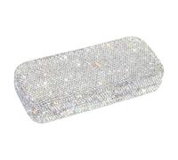 HYTROVE Portable Rhinestone Glasses Case for Car with Hard Shell and Sturdy Lint Material, Stylish and Elegant Appearance Suitable for Sunglasses Storage and Travel