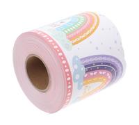 HYTROVE Rainbow Scalloped Bulletin Board Borders Self Adhesive Classroom Trim Elegant Back to School Decorations Charming Design with Hearts Dots Decorative Paper for Notice Boards
