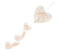 HYTROVE Rattan Pendant Light for Romantic Valentine Decorations Heart Shape with Battery Operated Hanging Decor Beige Rattan Material Night Light Ornament for Home and Patio