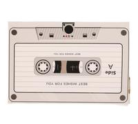 HYTROVE Recordable Cassette Tape Greeting Card for Birthdays and Special Days with 30 Seconds Audio Recorder, White Paperboard Material, Retro Classic Style for Family and Friends