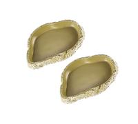 HYTROVE Reptile Feeding Bowl Set 2 Pcs Resin Pet Dish for Turtle and Gecko Shallow Water Plate for Vivarium Sturdy and Easy to Clean