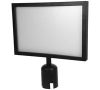 HYTROVE Retractable Belt Queue Barrier Stanchion Sign Holder A4 Landscape Display with Cover for Crowd Control and Safety Barrier in Airports and Public Spaces