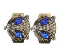 HYTROVE Retro Finger Ring Watch 2pcs Zinc Alloy Practical Flip-Open Cover for Casual Event