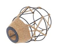 HYTROVE Rustic Black Metal Lamp Shade with Woven Jute Rope Design for Ceiling Light, Featuring Stable Structure and Gentle Touching Feeling, for Indoor Pendant Lighting