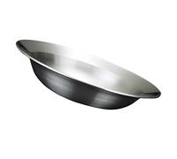 HYTROVE Shallow Stainless Steel Salad Bowl Korean Style Food Plate Kitchen Essential for Soup Noodles Fruit Serving and Sandwiches Space-Saving Stackable Design