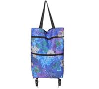 HYTROVE Shopping Trolley Bag Large Capacity with Wheels Foldable Lightweight Grocery Bag Easy to Carry Cloth and Metal Material for Daily Using and Supermarket