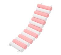 HYTROVE Small Animal Suspension Bridge Ladder for Hamsters Gerbils Mice and Guinea Pigs Durable Wooden Climbing Toy Easy to Assemble Pink Long Promotes Exercise and Coordination