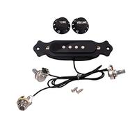 HYTROVE Soundhole Pickup Four-string with High Permeability and Coil Protection Metal Black Acoustic Guitar Accessory for Cigar Box Guitar