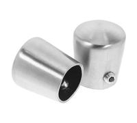 HYTROVE Stainless Steel Handrail End Caps 2pcs Brushed Round Tube Plugs for Staircase Banister Indoor Outdoor Handrail Fittings Hole Cover Compatible Ф16.5mm Posts