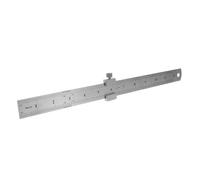 HYTROVE Stainless Steel Ruler with Positioning Block Metric Measuring Tool for Carpentry Drawing and Engineering Lightweight Resistant Precision Scale with Markings
