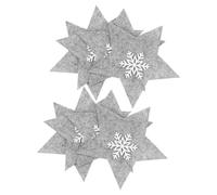 HYTROVE Star Shaped Christmas Cutlery Holders 8Pcs Felt Bags Reusable Tableware Pockets for Festive Dining Table Settings